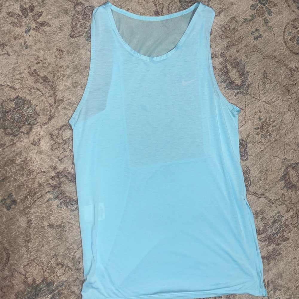 NIKE DRI-FIT WOMEN'S BREATHE TANK TOP SHIRT BLUE MEDIUM